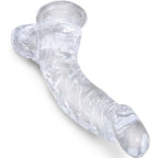 KING COCK - CLEAR REALISTISCH GEBOGENER PENIS MIT 16.5 CM TRANSPARENTEN EIEREN