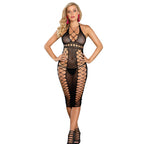 SUBBLIME - 952310 LANGES SCHWARZES NETZ-KLEID EINE GRÖSSE