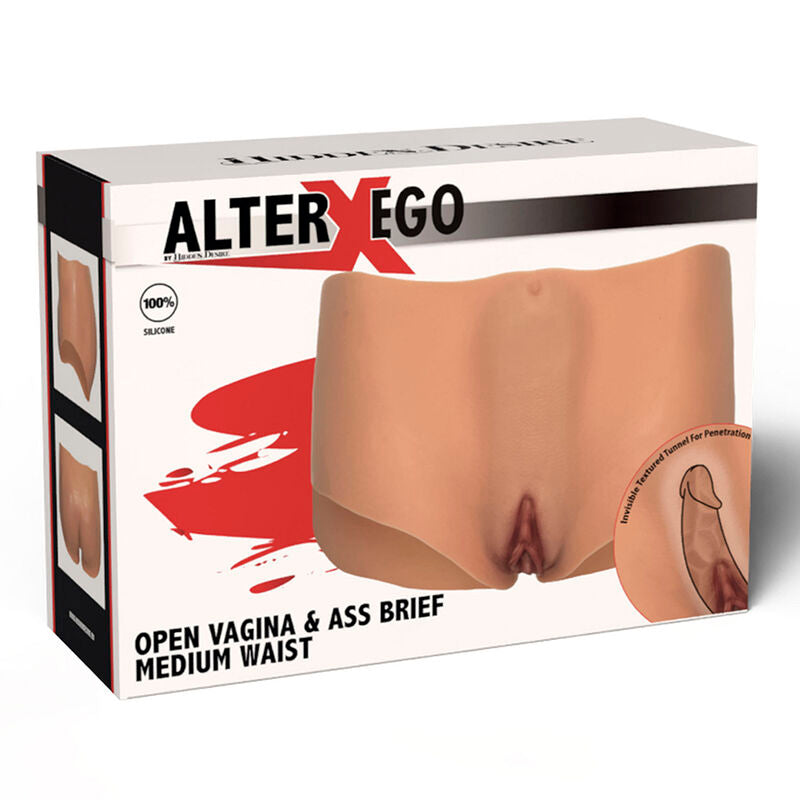 HIDDEN DESIRE - ALTER EGO OFFENER VAGINA- UND ARSCH-SLIP MIT MITTLERER TAILLE, HAUTFARBE