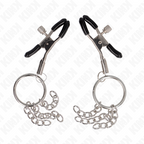 KINK - O-RING NIPPELKLEMME UND KLEINE KETTE SILBER 6 CM
