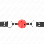 KINK - BREATHABLE BALL 4 CM GAUGES WITH DOUBLE RIVETS RED 62.5 x 2.5 CM ADJUSTABLE 42-58 CM