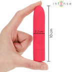 INTENSE - SYMONE USB WIEDERAUFLADBARER VIBRIERENDER BULLET 8 VIBRATIONEN ROT 10 X 2,2 CM
