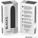 BLACK & SILVER - GERI USB WIEDERAUFLADBARER VIBRIERENDER BULLET 8 VIBRATIONEN SCHWARZ 10 X 2,2 CM