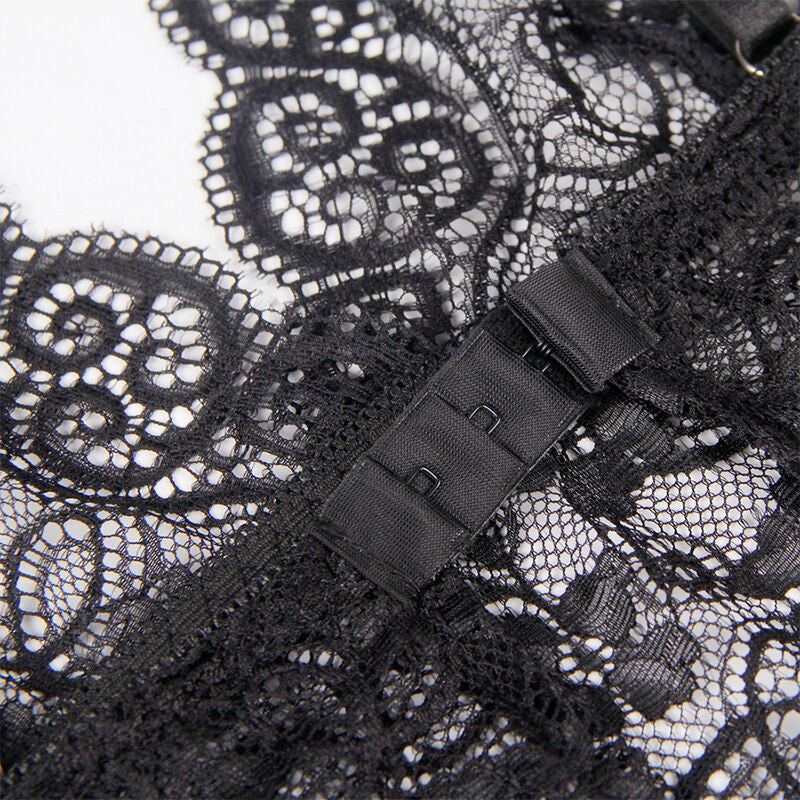 SUBBLIME - 953911 NACHTHEMD + HÖSCHEN AUS SEIDE UND SPITZE SCHWARZ S/M