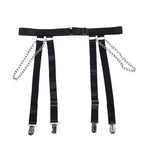 SUBBLIME - 954260 KÖRPER MIT KETTEN + STRUMPFGÜRTEL SCHWARZ S/M