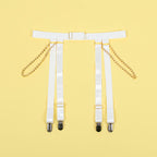 SUBBLIME - 954291 BODY MIT KETTEN + STRUMPFGÜRTEL WEISS L/XL