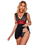 SUBBLIME - 954420 BONDAGE-KLEID AUS SPITZE SCHWARZ S/M