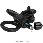 PRETTY LOVE - PASSIONATE RING DOPPELTER VIBRATIONSRING + KLITORIS-STIMULATOR SCHWARZ