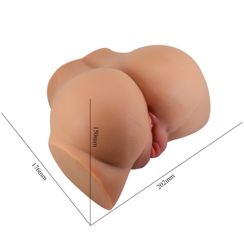 CRAZY BULL - EMILIA ASS VIBRATOR MIT REALISTISCHER VAGINA UND ANUS-FLEISCH-FERNBEDIENUNG