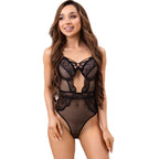 LIVCO CORSETTI FASHION - PAULA LC 20209 BODY MIT SPITZENVERZIERUNGEN SCHWARZ S/M