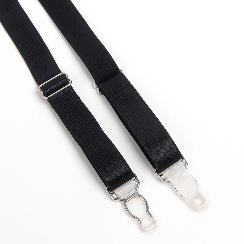 SUBBLIME - 955236 SCHWARZER BONDAGE-BH MIT STRUMPFBAND-SET S/M