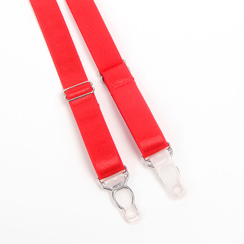 SUBBLIME - 955250 ROTER BONDAGE-BH MIT STRUMPFBAND-SET S/M