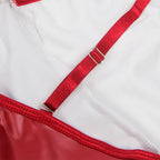 SUBBLIME - 955397 KLEID MIT BURGUNDERROTEN LEDERTRÄGERN S/M