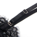 SUBBLIME - 955496 SPITZEN-BODYSUIT MIT SCHLEIFEN UND STRAPSEN SCHWARZ S/M