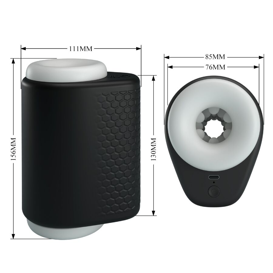 PRETTY LOVE - DJ GIRL MÄNNLICHER MASTURBATOR MIT VIBRATION 5 EINSTELLUNGEN NEGRO