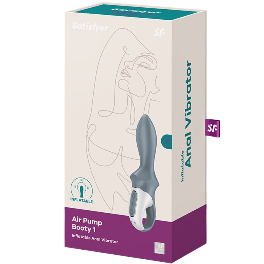 SATISFYER - AIR PUMP BOOTY 1 ANAL AUFBLASBARER VIBRATOR GRAU