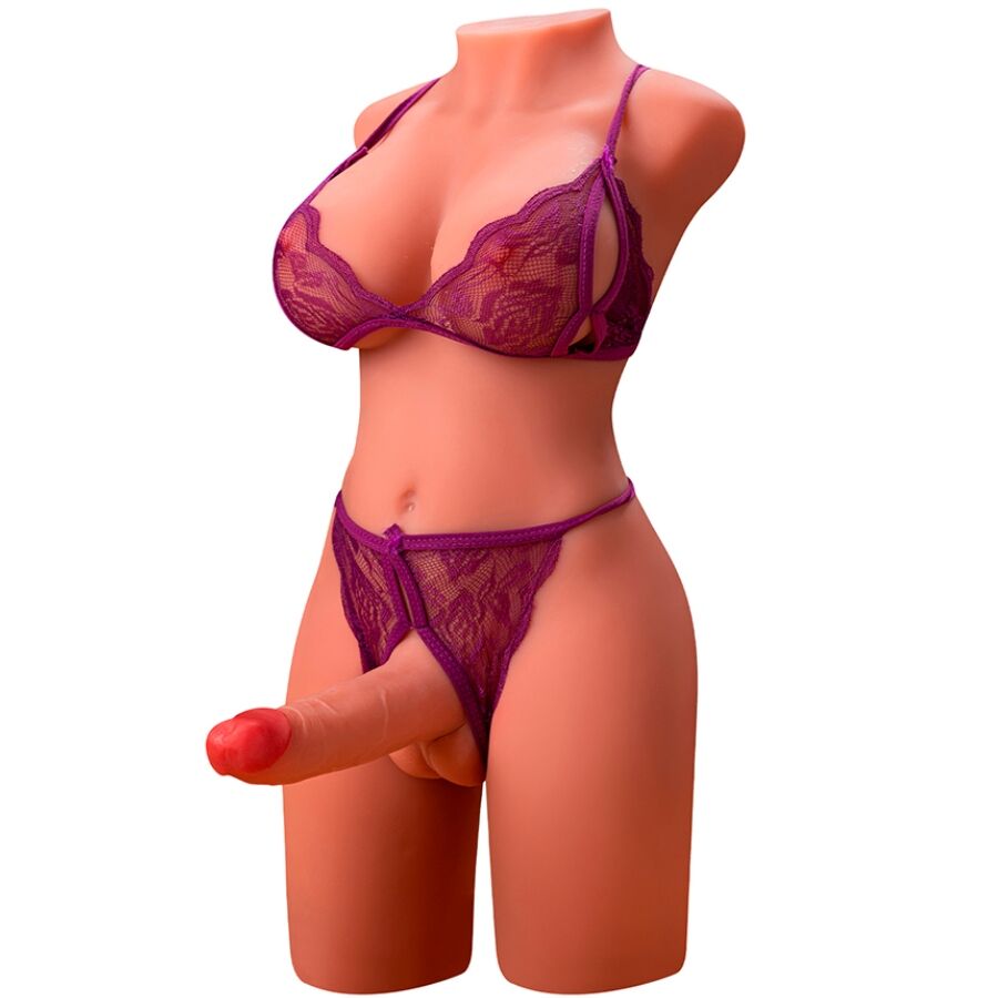 XISE - MIAH LADY BOY WEIBLICHER TORSO MIT DILDO MIT VIBRATION UND STOSS 55 CM
