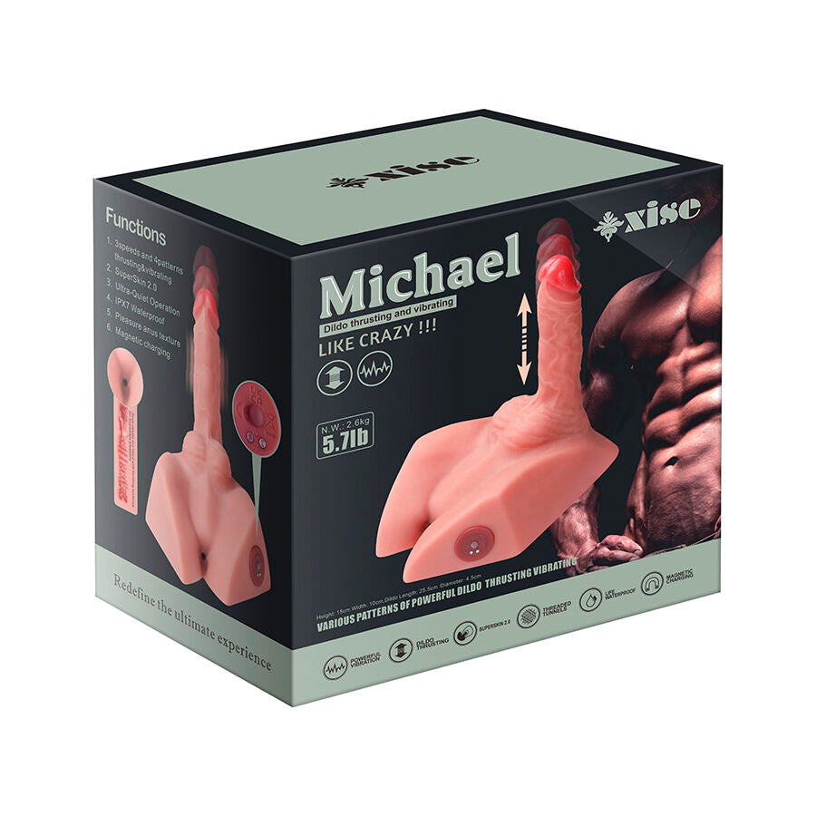 XISE - MICHAEL REALISTISCHER DILDO UND ANUS-MASTURBATOR MIT STOSSFUNKTION 15 CM