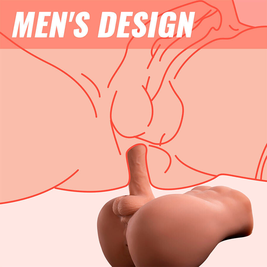 XISE - BERTLETT DILDO ASS REALISTISCHER DILDO UND ANUS-MASTURBATOR VORDERE POSITION MIT STOSS 18 CM