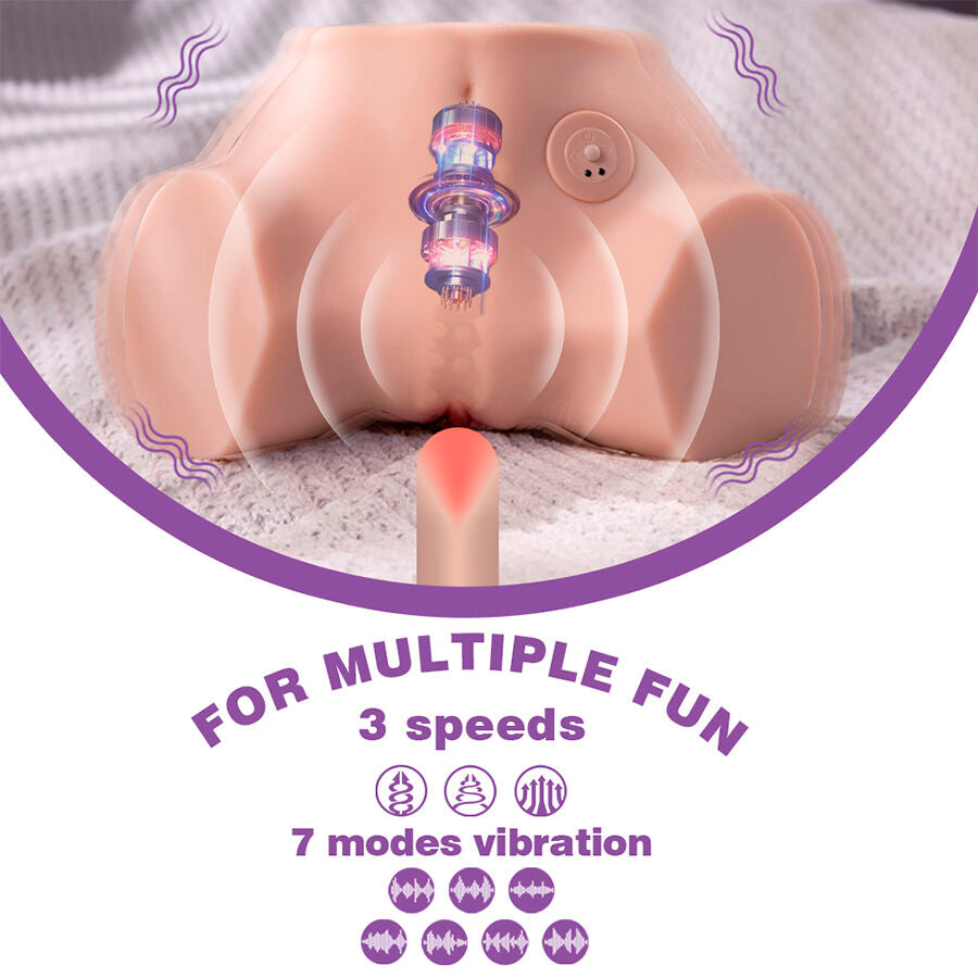 XISE - FENNIE SHAKING REALISTISCHER MULTIPOSITIONS-MASTURBATOR FÜR VAGINA UND ANUS MIT VIBRATION