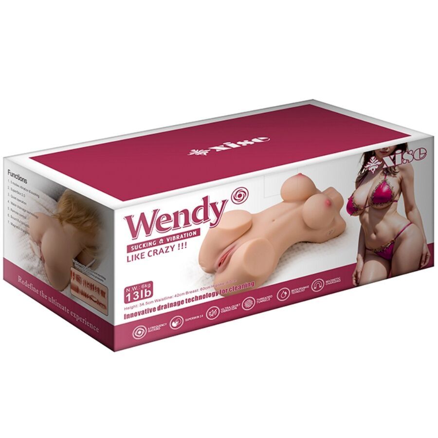 XISE - WENDY SUCKING WEIBLICHER TORSO MIT VIBRATION UND FERNBEDIENUNG 6 KG