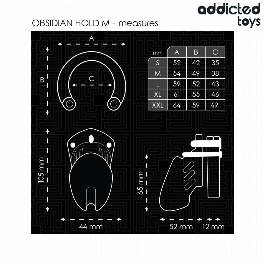 ADDICTED TOYS LOCKED - OBSIDIAN HOLD PENISKÄFIG GRÖSSE M