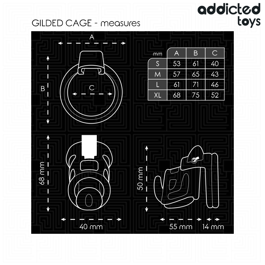 ADDICTED TOYS LOCKED - GILDEN CAGE PENISKÄFIG 8,5 CM