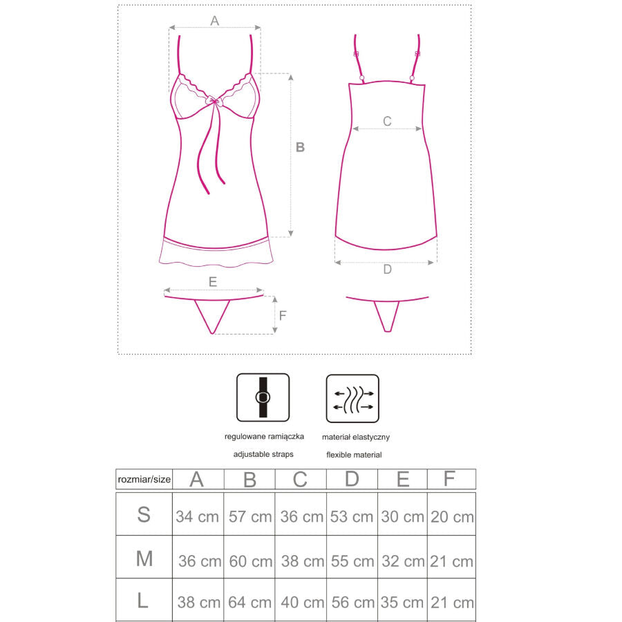 LIVCO CORSETTI FASHION - LUISE 1710 BABYDOLL + TANGA SCHWARZ S