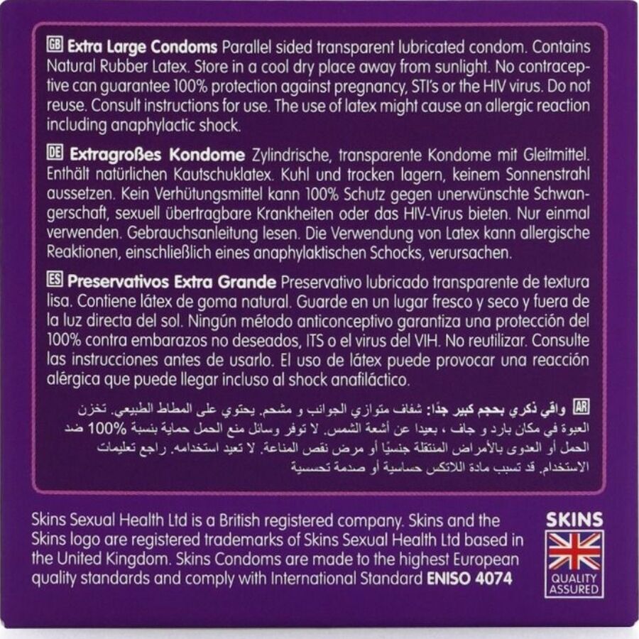 SKINS - EXTRA GROSSE PREMIUM-KONDOME PACKUNG 4