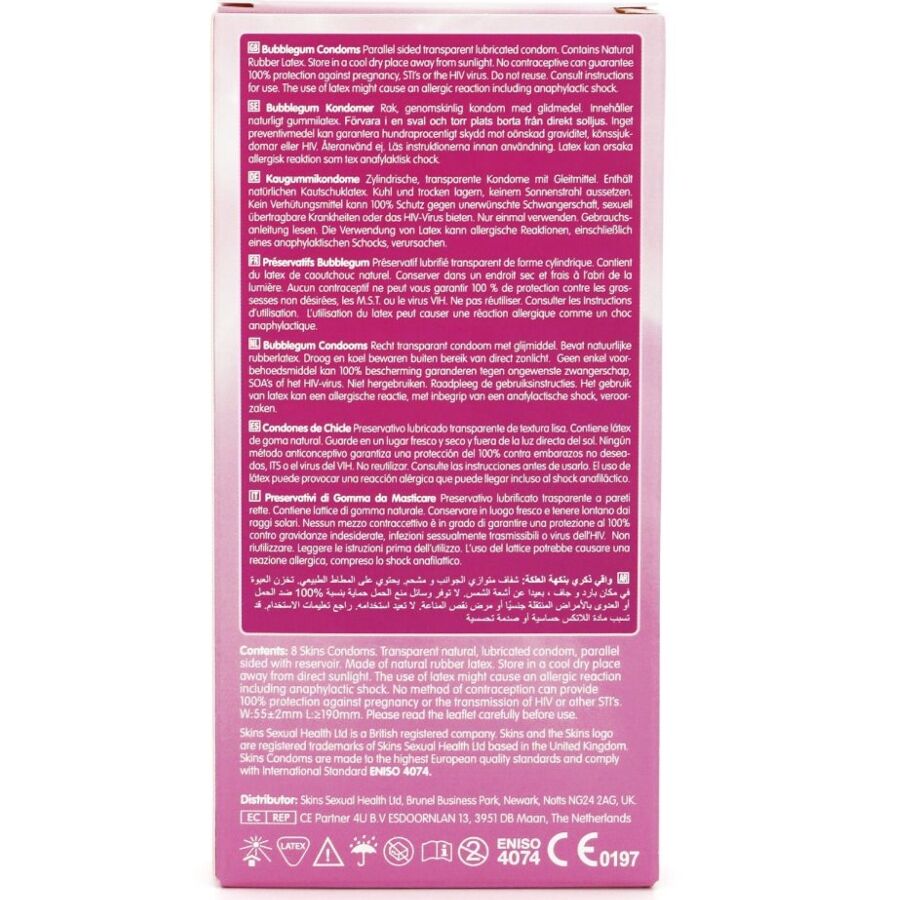 SKINS - BUBBLEGUM PREMIUM-KONDOME PACKUNG 8