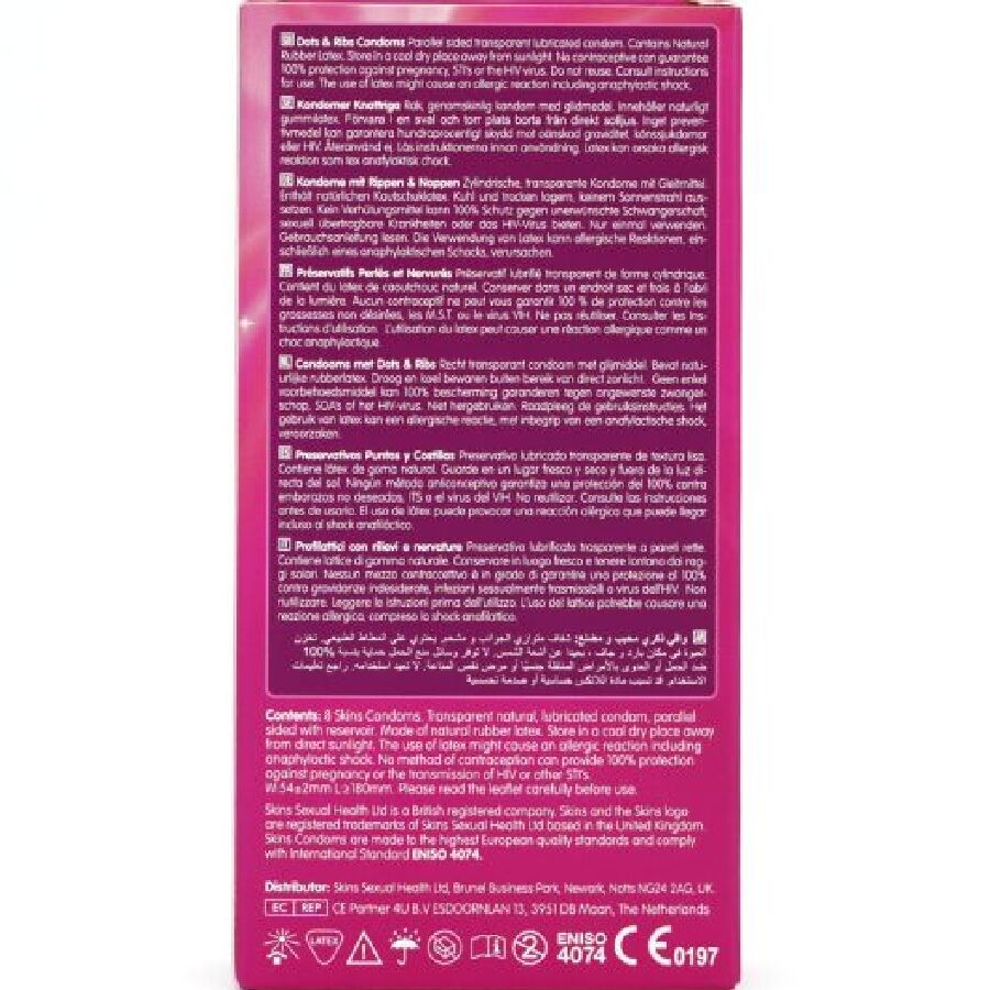 SKINS - DOTS & RIBS PREMIUM-KONDOME PACKUNG 8