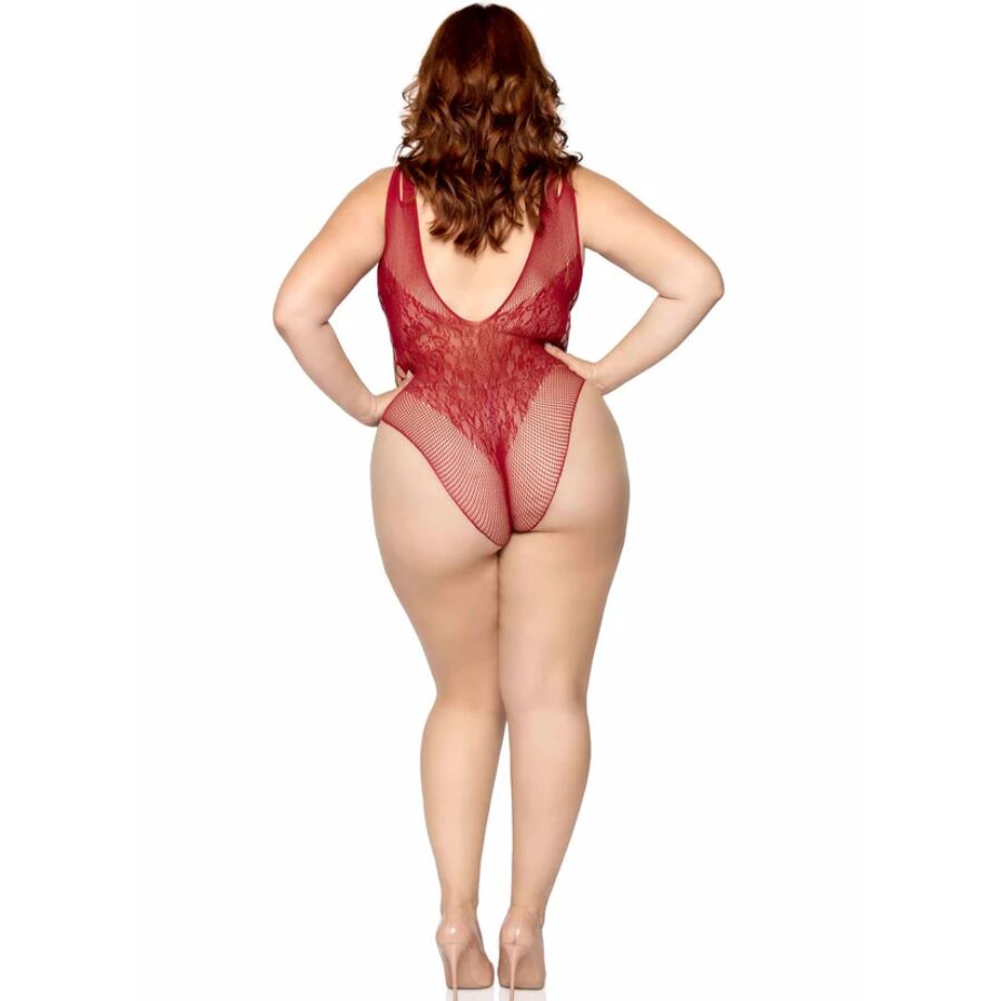 LEG AVENUE - 81641X NAHTLOSER BODY, BURGUNDER, GRÖSSE 1X/2X