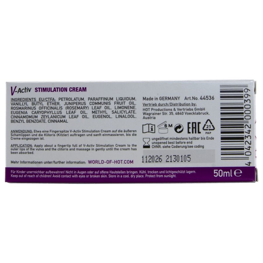 HOT - V-ACTIV STIMULATIONSCREME FÜR FRAUEN 50 ML