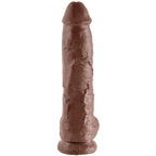KING COCK - 10 DILDO BRAUN MIT EIER 25.4 CM