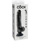 KING COCK - VIBRIERENDER DILDO MIT HODEN 23 CM SCHWARZ