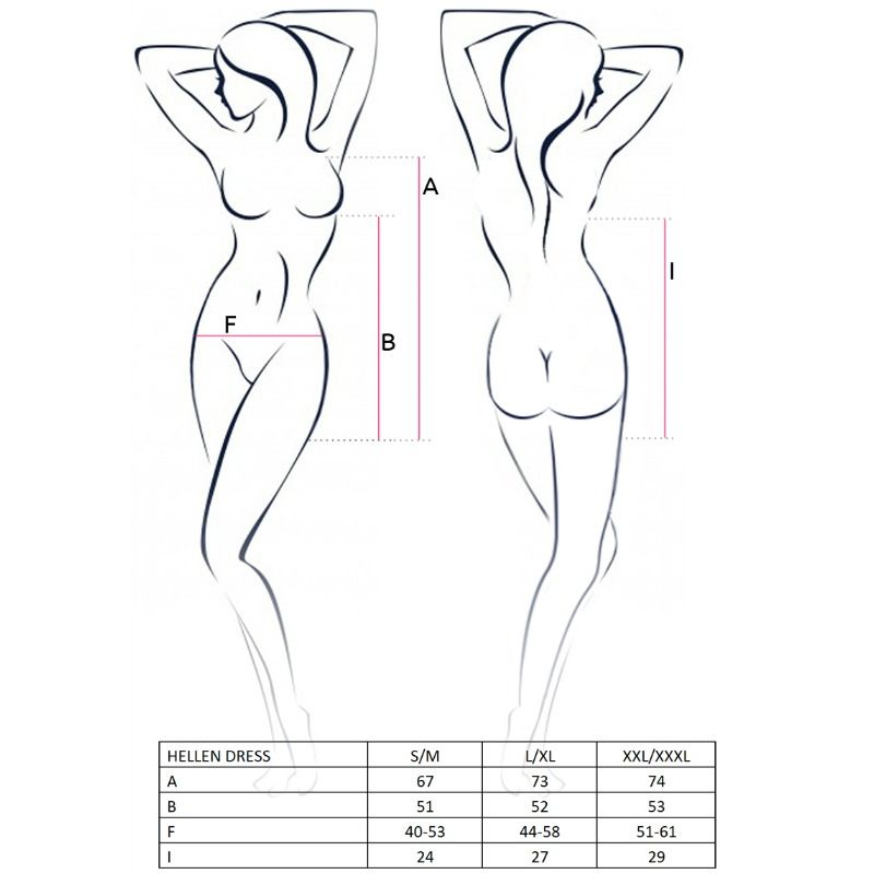 PASSION - WOMAN HELLEN KLEID UND TANGA GRÖSSE S/M