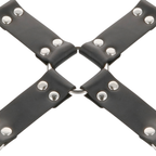 DARKNESS - LEDERHANDSCHELLEN FÜR FÜSSE UND HÄNDE SCHWARZ