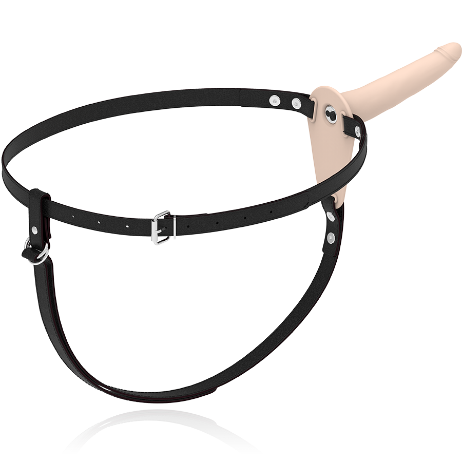 FETISH SUBMISSIVE HARNESS - HAUTFARBENES SILIKONVIBRATOR 15 CM